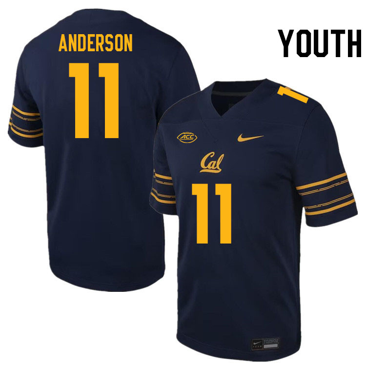 Youth #11 Mavin Anderson California Golden Bears ACC Conference College Football Jerseys Stitched Sa